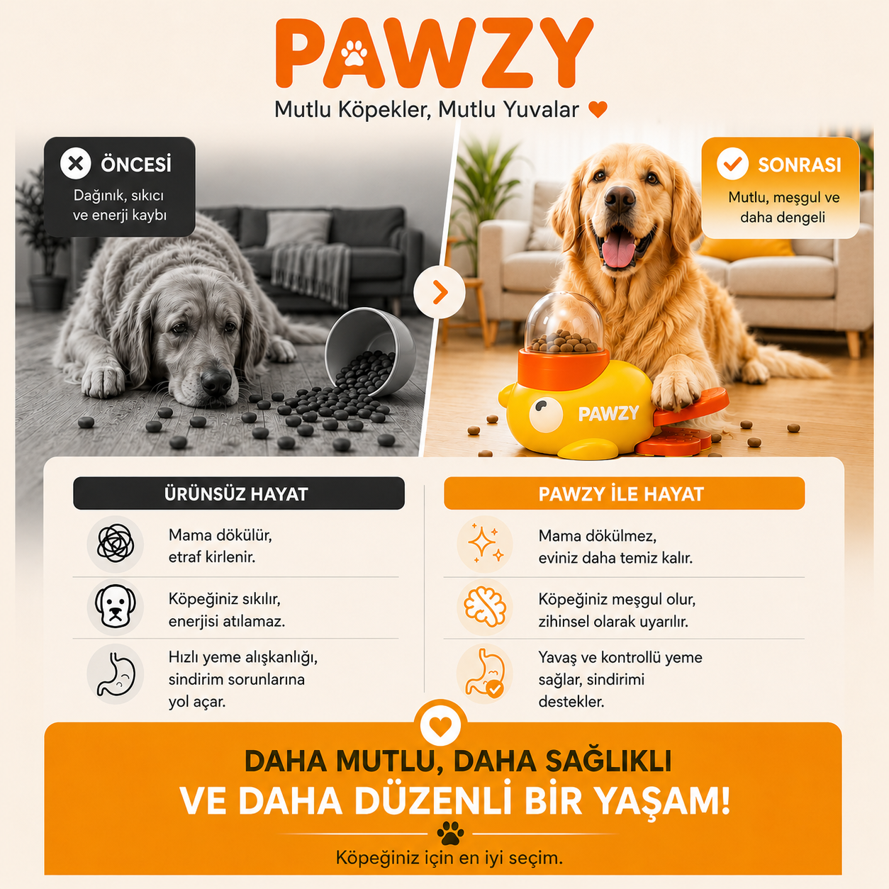 Pawzy™ Zeka Geliştirici Ödül Maması Oyuncağı