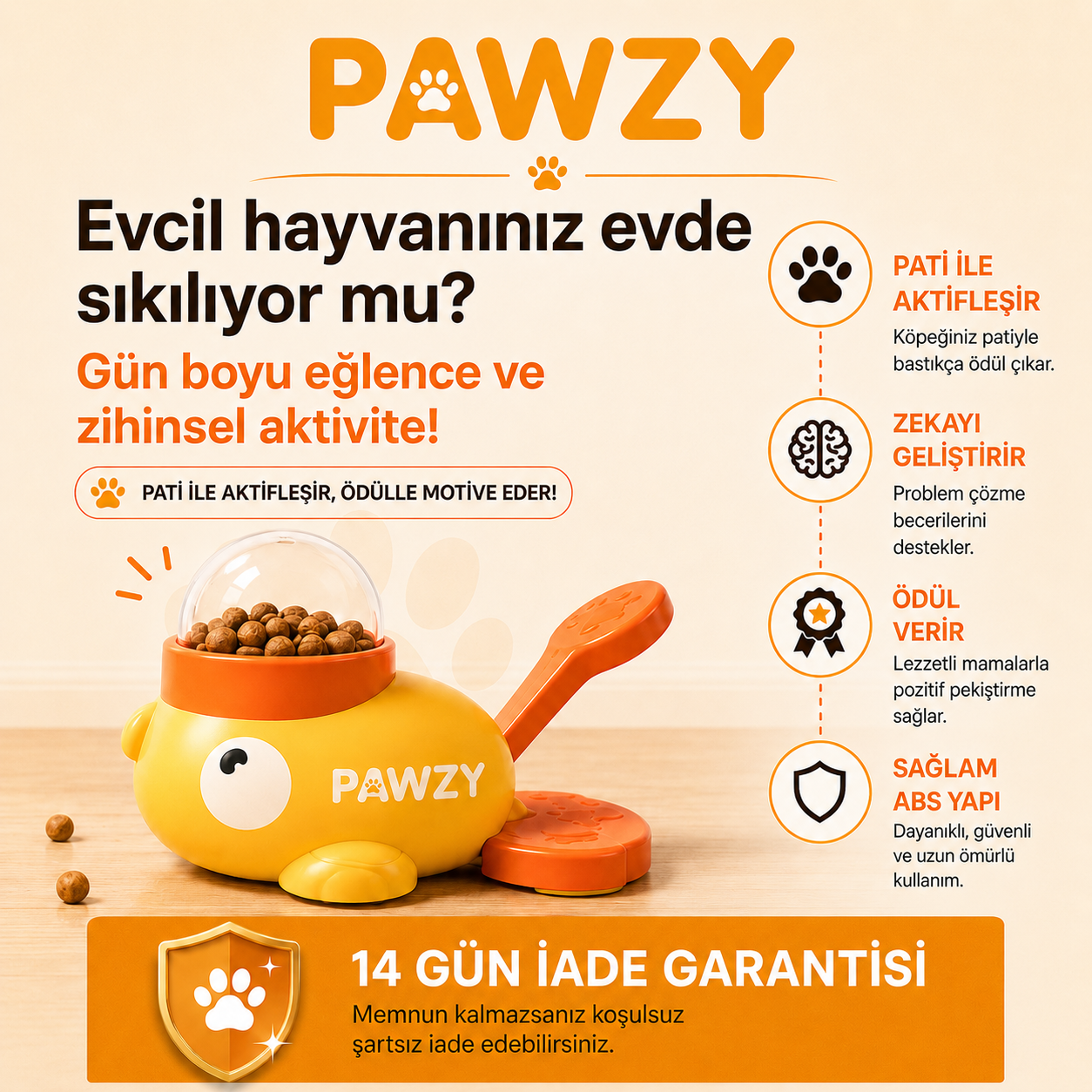 Pawzy™ Zeka Geliştirici Ödül Maması Oyuncağı